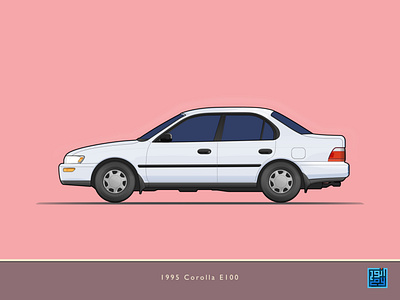 The Art of Wheels: Corolla E100 automotive car corolla illustration illustration art sedan toyota vector vector art vector illustration vectorart vehicle