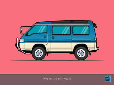 The Art of Wheels: Delica Star Wagon automative delica illustration illustration art japanese minivan mitsubishi mpv van vector vector art vector illustration vectorart vehicle