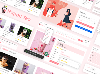 Happy Tea - Milk Tea Web Design design ui ux web