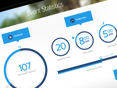 Event Statistics icon design infographic design ipad app ui