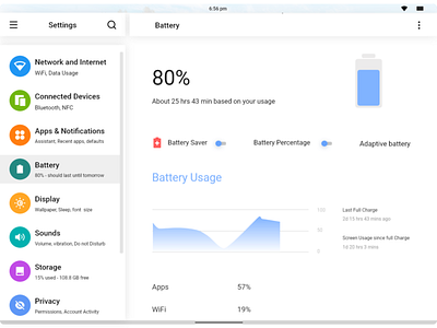 Android Tablet  Settings