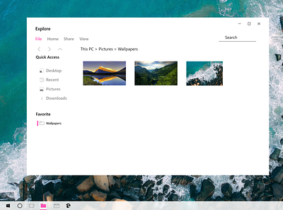 Explore app concept concept design design explore file explorer file manager files fluent design microsoft minimal ui ux windows