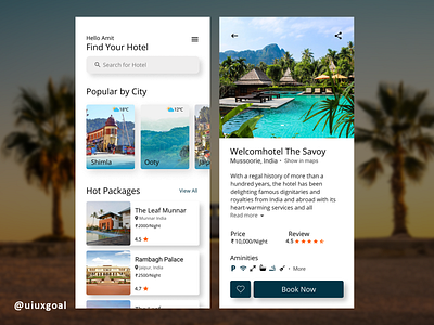 Hotel Booking App Design