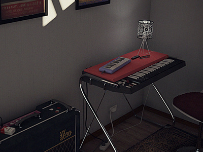 3D Modeling - Vox Continental Organ 3d modelling 3d render architecture photoshop retro