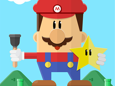 The Amazing Mario Bros design facundo mansilla flat illustration mario bros photoshop videogames