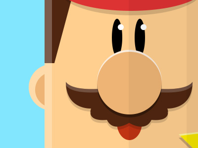 Mario face design facundo mansilla flat illustration photoshop