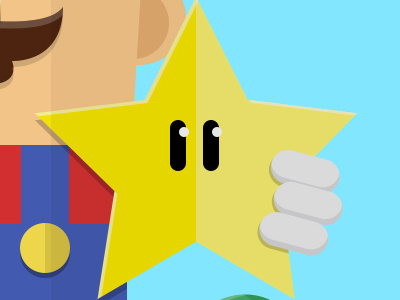 Mario Bros star design facundo mansilla flat illustration photoshop