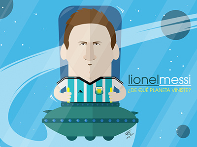 Messi - ¿De qué planeta viniste? draw ilustration messi photoshop