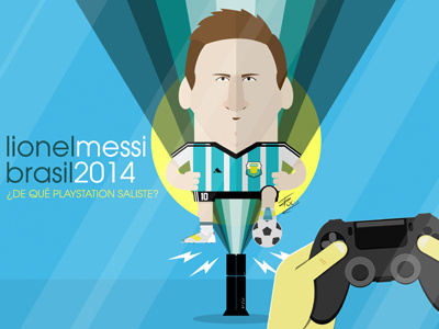 Messi - ¿De qué Playstation saliste? draw ilustration messi photoshop