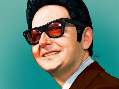 Roy Orbison digitalpainting music popart poster prettywoman retro rock