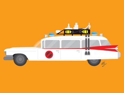 Ghostbusters car design flat ghost ghostbuster illustration illustrator vector