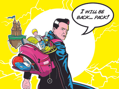 Terminator Back Pack arnold backpack dibujo illustration illustrator ilustracion terminator
