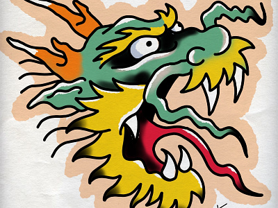 Tattoo Dragon dragon draw facundo mansilla illustration retro tattoo traditional tattoo