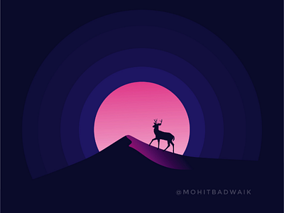 ALONE💜 adobeillustrator animal flatdesgin freelance landscape logo mountain new