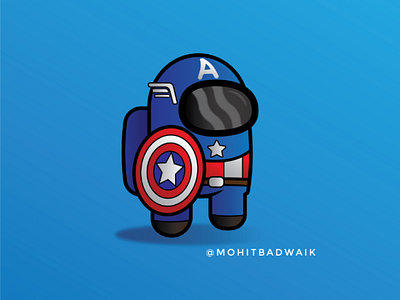 Among us⚔️ adobe illustrator amongus avatar beginner blue character design game logo design marvel new superhero