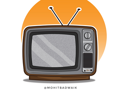 Vintage television📺 2020 adobe artwork design flatart graphic illustration oldstyle retro vintage