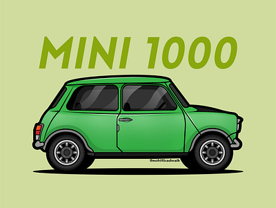 Mini 1000 adobe artist car illustration creative designer digitalart draw entertainment flat vector graphic design illustrator inkscape logo motion graphics photoshop sketch