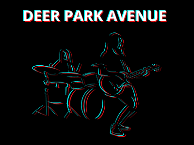 Distorted Outlines for Deer Park Avenue adobe band design distortion graphic design illustration minimalist music rock vector