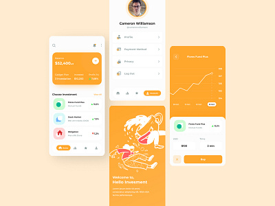 Mutual Funds App - Hello Investment design mobile mobile app mobile ui mobiledesign ui uidesign uiuxdesign ux