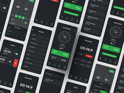 Clock App Design design mobile mobile app mobile ui mobiledesign ui uidesign uiuxdesign ux