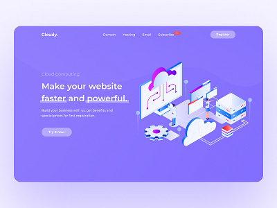 Cloud Computing Landing Page design ui uidesign uiuxdesign ux web web design webdesign website website design