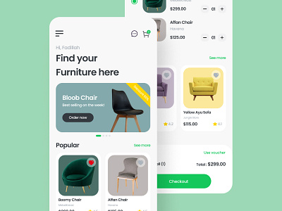 Furniture App Design [Concept] design mobile mobile app mobile ui mobiledesign ui uidesign uiuxdesign ux