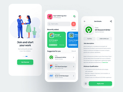 Job Seeker App Design design mobile mobile app mobile ui mobiledesign ui uidesign uiuxdesign ux