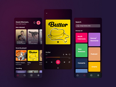 Music App Design 🚀 design mobile mobile ui music streaming ui uidesign uiuxdesign ux