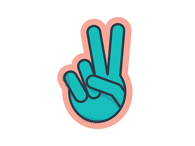 Two Up hand illustration peace texture vector