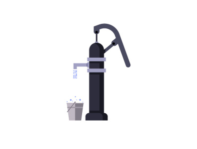 Water column column flat illustraion vector