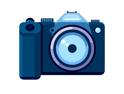 Camera flat foto icon lens vector