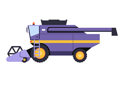 Harvester farm flat harvester illustration vector