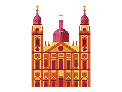 Cathedral cathedral church flat illustration vector