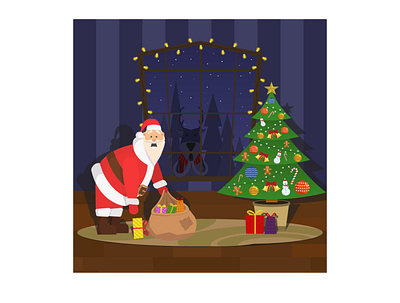 Santa (Old work. My first characters) concept design flat gifts holiday illustration santa claus santaclaus vector