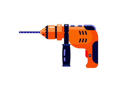 Drill cartoon style concept drills flat design icon tool vector illustrations