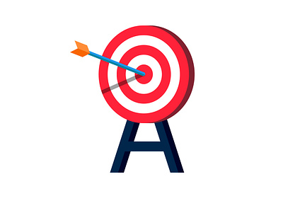 Target arrow cartoon concept design flat flat design flat illustration goal icon illustration target vector