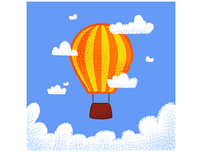 Hot air balloon in the sky balloon cartoon clouds concept design flat flat design flat illustration illustration sky texture vector