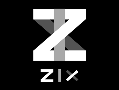 ZIX Logo art design flat icon illustration logo minimal type typography vector