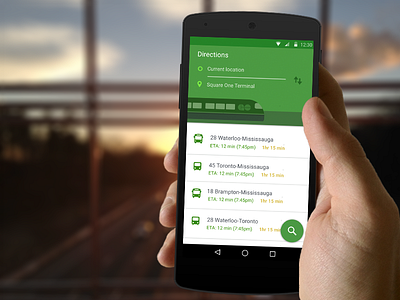 GO Transit Search Screen for Android