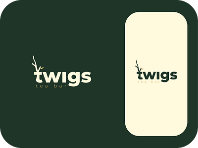 Twigs Tea Bar bar branch branding design flat logo minimal tea vector