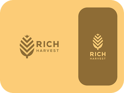 Rich Harvest branding farm gold harvest leaf logo minimal modern pineapple rich