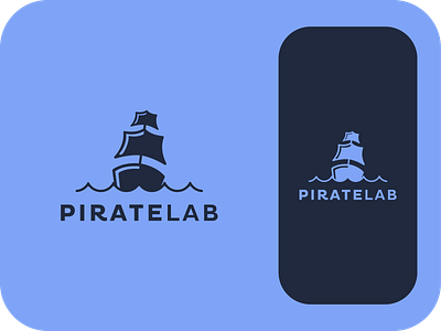 Pirate Lab bold branding flag lab logo minimal modern pirate pirate ship pirates sea wave