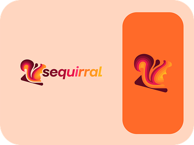 Sequirral branding colorful logo minimal modern squirrel squirrel logo vibrant