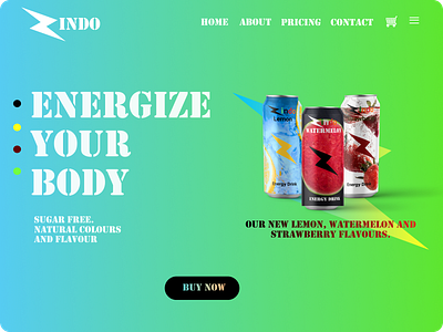 Energy Drink Landing Page branding design mockup product design ui ux web website
