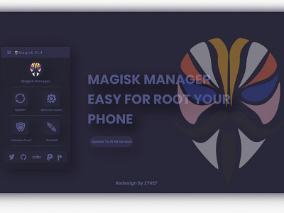 Redesign Magisk Manager app branding design flat icon minimal typography ui uidesign ux