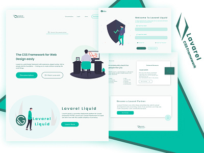 Lavarel Framework CSS branding clean ui flat illustration landingpage login form logo minimal portoflio typography vector website design