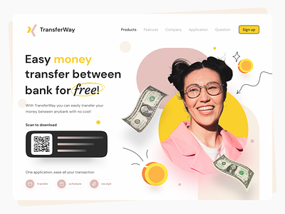 TransferWay | Fintech Website animation app branding design dribble finance financwebsite graphic design illustration logo money study transfer transferapp ui website