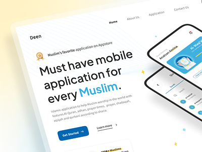Deen | Moslem Daily Website 3d animation design dribbble graphic design illustration islam moslem muslim pray quran ui uidesign ux uxdesign website
