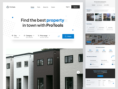 ProTools | Property Website apps behance design dribbble graphic design home house illustration property propertywebsite ui uidesign uiux ux uxdesign website
