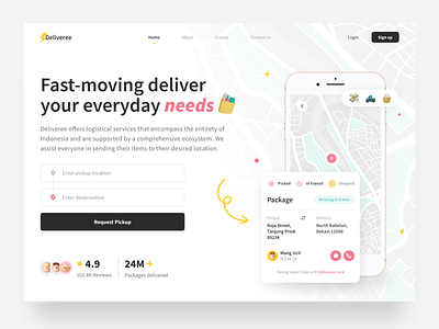 Deliveree | Delivery App 🚚 animation app branding delivery deliveryapp design dribble graphic design illustration logo ui vector